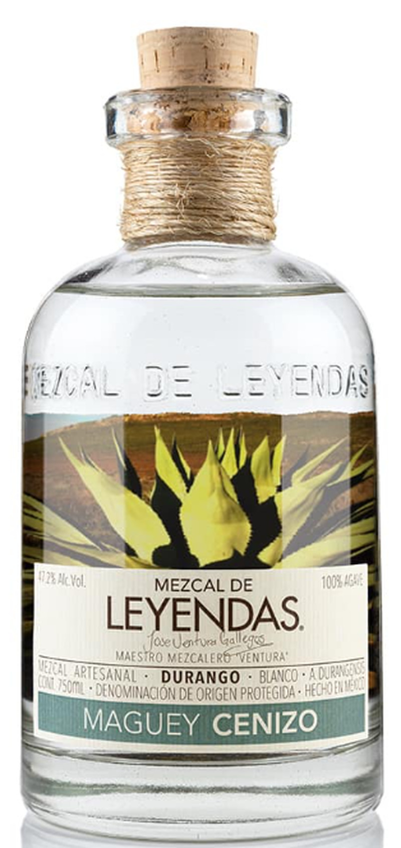 MEZCAL DE LEYENDAS MAGUEY CENIZO 750ML