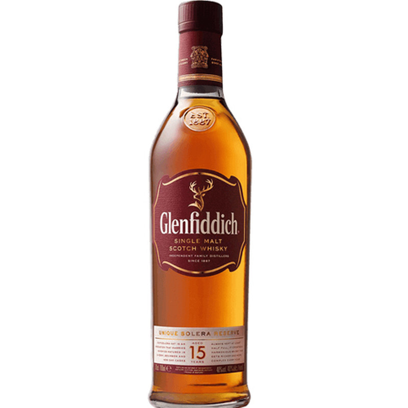 GLENFIDDICH 15 YEARS UNIQUE SOLERA RESERVE 750ML