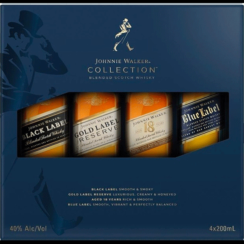JOHNNIE WALKER THE COLLECTION 4X200ML